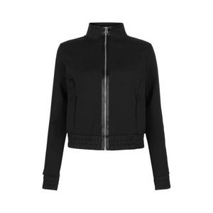 IVY PARK Satin Pure Black Track Jacket Zip Up LG